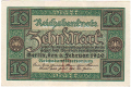 Germany 1 10 Mark,  6. 2.1920